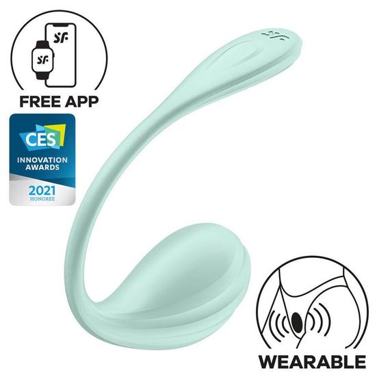 Смарт-віброяйце Satisfyer Smooth Petal Connect App Mint sexstyle