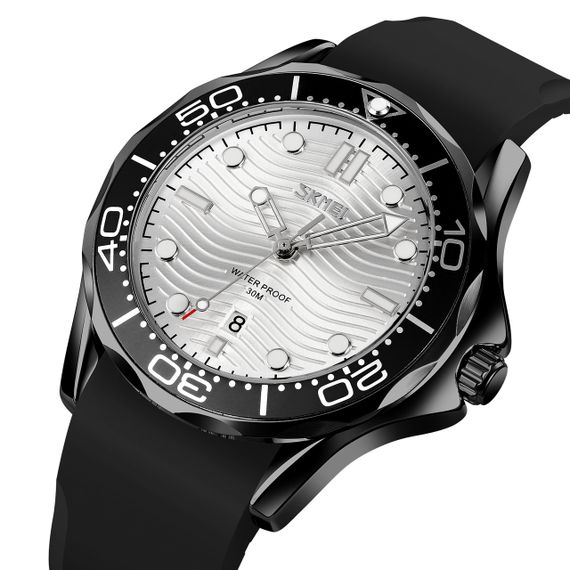 Skmei 9276PBKSI Black-Silver Silicone strap SALE | Зображення 1