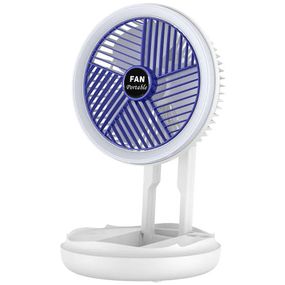 Настільний складний вентилятор Folding Fan 2in1 with Night Light White