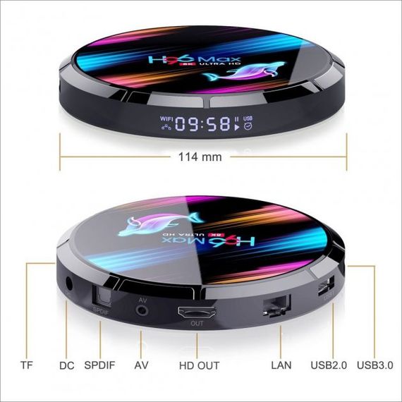 Смарт приставка Медиаплеер стационарный Android TV Box XPRO H96 Max X3 (4/32 Gb) Android 9.0 (H96 Max) | Зображення 3