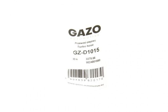 Трубка подачи масла к турбине Citroen C4 1.6 08- C5 09- Peugeot 207 06-13 308 07- 5008 1.6 09-17 GZ-D1015 | Зображення 1