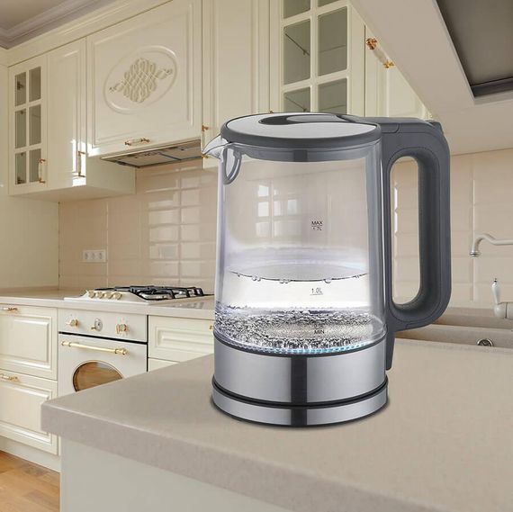 Електрочайник скляний Maestro MR-053-BLACK, 1.7 л, 2200 Вт, з підсвіткою | Зображення 1