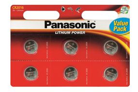 Батарейка Panasonic литиевая CR2016 блистер, 6 шт. (CR-2016EL/6B)