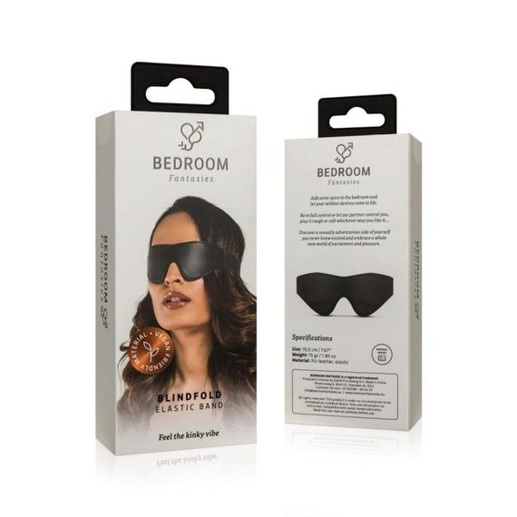 Маска Bedroom Fantasies: Faux Leather Blindfold, чорна | Зображення 4