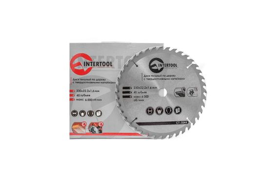 Диск пильный Intertool - 230 х 40T х 22,2 мм (CT-3044) | Зображення 2
