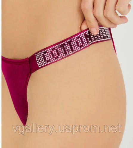 Жіночі трусики зі стразами Cotton Hill, жіночі трусики танга Коттон Хіл, жіночі трусики сліпи зі стразами | Зображення 1