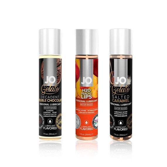 Набор «Персиковый десерт», 3 вкусовые смазки System JO, вибропуля SugarBoo, кубики System JO | Зображення 1