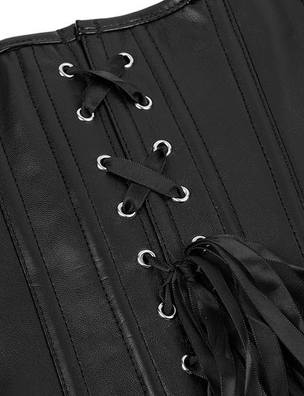 Корсет с застежкой молнией Star Night Sexy Leather и шнуровкой, черный, XS (без коробки) Sex Aura | Зображення 8