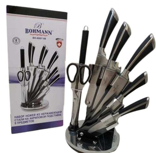 Набор ножей для кухни Bohmann BH-8001-08 из нержавеющей стали с подставкой 8 предметов Черный | Зображення 2