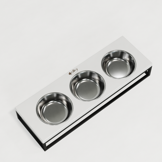 Миски на подставке для котов и маленьких собак Hollky Base Bar (3 × 0,45 л) Bar-54187-BLWH | Зображення 6