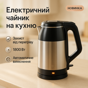 Эргономичный электрический чайник ViLgrand VS-20216 2л, Удобный электрический чайник для кухни HJ-90