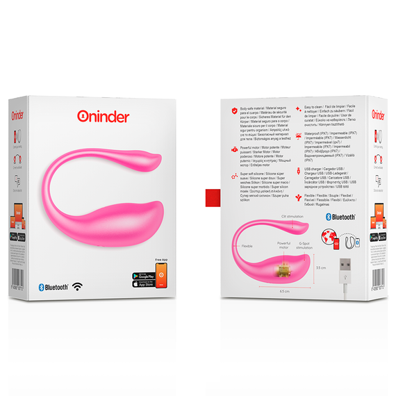 Смарт віброяйце, колір рожевий Oninder (Іспанія) Sex Aura | Зображення 5