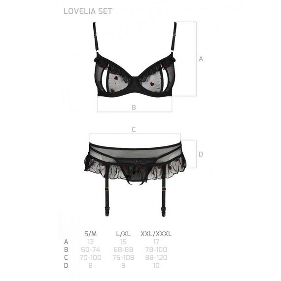 Сексуальный комплект с поясом для чулок LOVELIA SET black L/XL - Passion | Зображення 6
