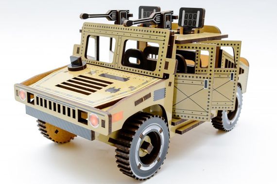 Конструктор Puz-00927 "HUMVEE" дерев'яний, р.22х11х12,5см PuzzleOk | Зображення 2