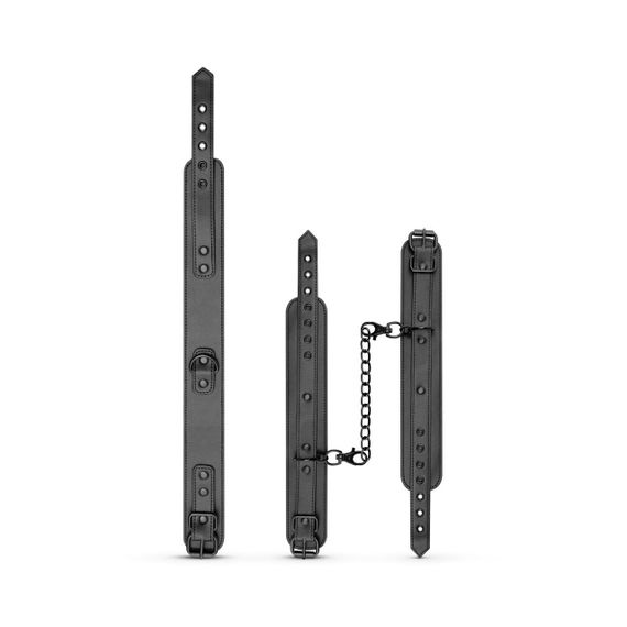 Наручники з нашийником Bedroom Fantasies: Collar & Wrist Cuffs, чорні Sex Aura | Зображення 3