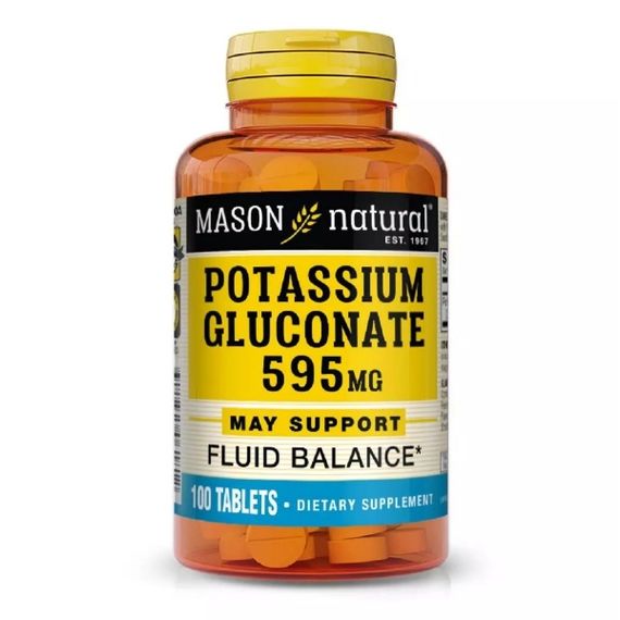 Микроэлемент Калий Mason Natural Potassium Gluconate 595 mg 100 Tabs