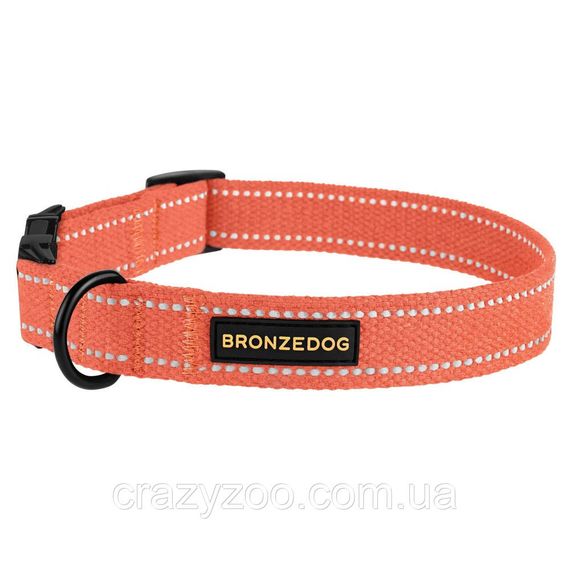 Нашийник для собак BronzeDog Сotton брезентовий оранжевий 2х25-33 см 46/1504Б/T
