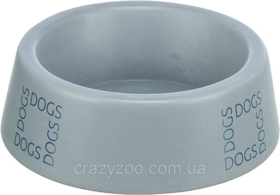 Миска для собак Trixie керамічна з написом Dogs сіра 20 см 1 л TX-25225