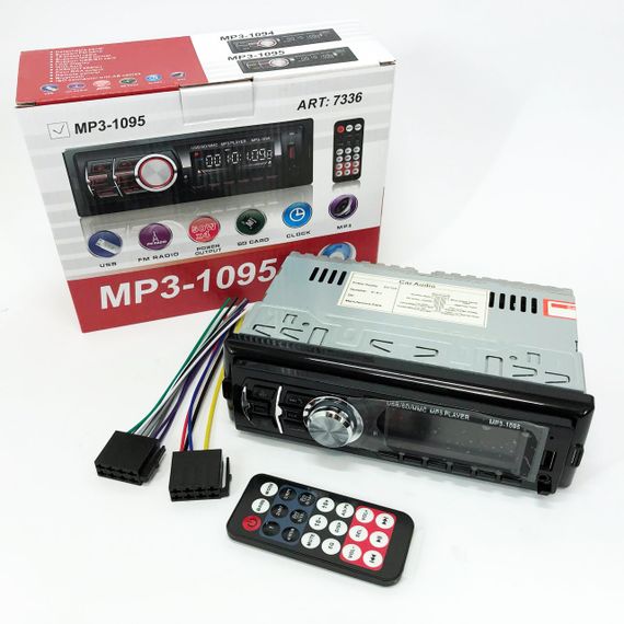 Автомагнітола MP3 1095/7336 BT ISO зі знімною панеллю 1DIN 4х50Вт, Автомагнітола стерео звук | Зображення 3