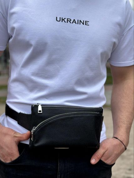 Топ! Поясна сумка-бананка чоловіча шкіряна чорна TD-54928 | Зображення 7
