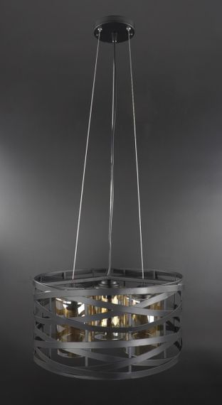 Люстра підвісна LOFT на 3 лампочки 25795 Чорний 40-90х40х40 см.