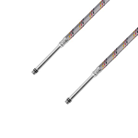 Гнучка підводка для підключення змішувача Kroner KRP 1/2"хМ10 ВЗ 50 см в обплетенні з нержавіючої сталі (пара) | Зображення 2