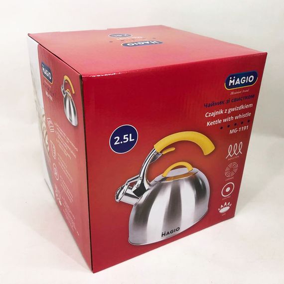 Гарний чайник для плит Magio MG-1191 2.5 Л Чайник для плити зі свистком чаю NA-46 | Зображення 5