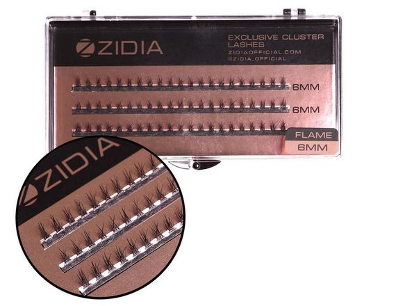 Вії-пучки Zidia Cluster lashes Flame Series C 0.10 (3 стрічки, розмір 6 mm)
