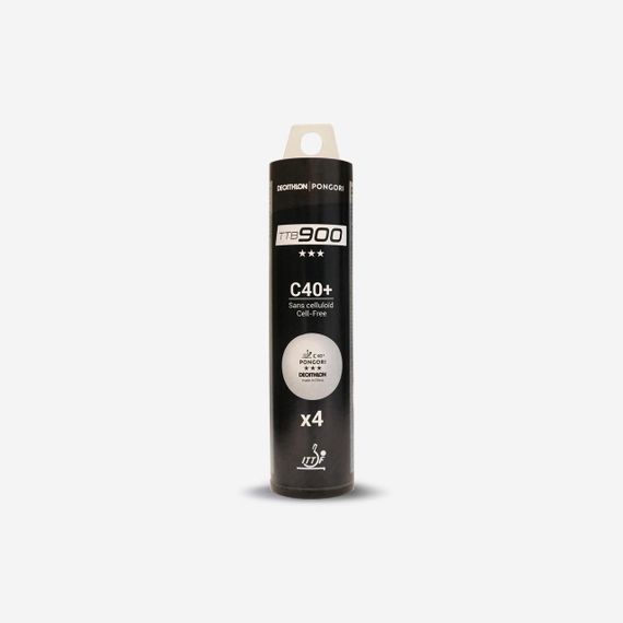 М'ячі 900 для настільного тенісу, 40+ 3*, 4 шт. - Білі