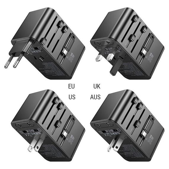 Мережевий фільтр HOCO AC18A на 1 розетку + 2 USB + USB-C, 35W, кабель 1, 5 м | Зображення 4