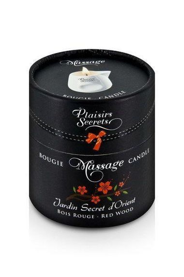 Масажна свічка Plaisirs Secrets Red Wood (80 мл) подарункова упаковка, керамічний посуд Sex Aura | Зображення 2
