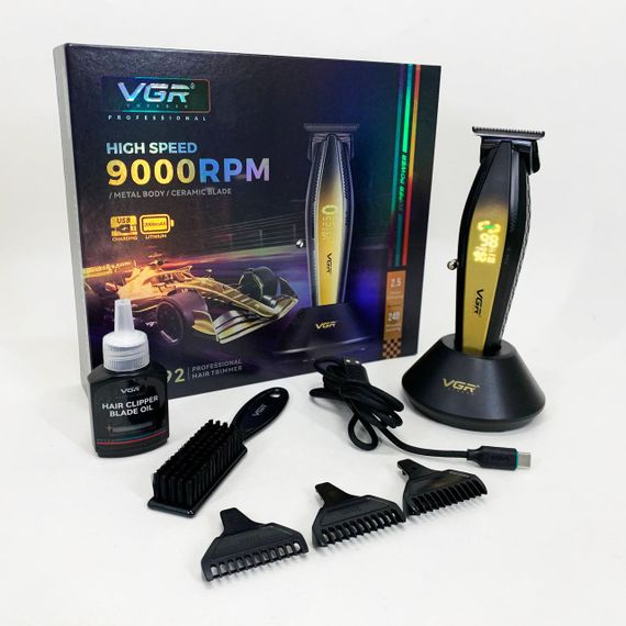 Беспроводной профессиональный триммер для мужской стрижки VGR V-992, Набор машинок для стрижки JY-54 | Зображення 4