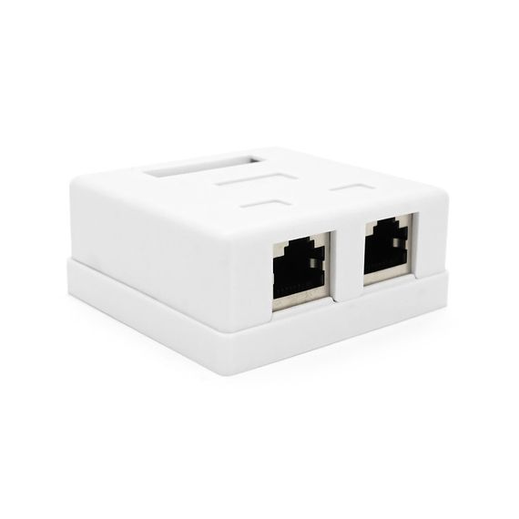 Розетка RITAR FTP 8P8C RJ45 2 порт Cat-5, накладна біла