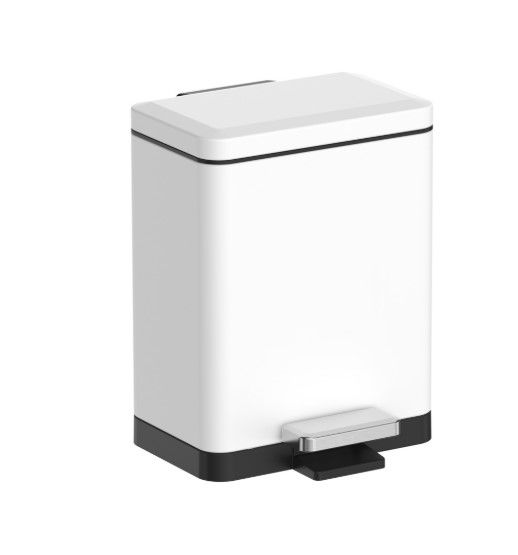 Відро для сміття Koer TC-010306-08 з плавним закриттям, прямокутне, 6 л, білий (KR5601) | Зображення 3