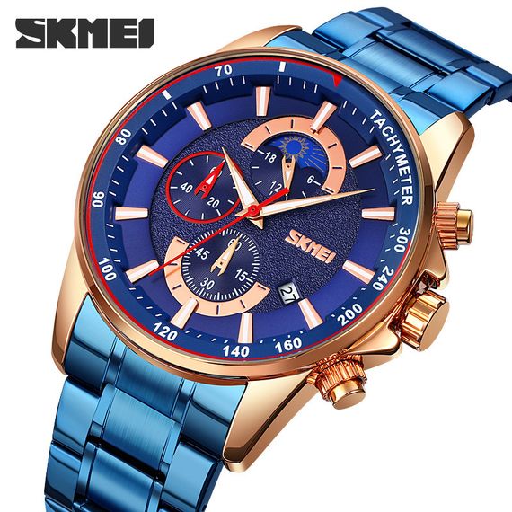 Годинник S2kmei 9250RGBU Rose Gold-Blue | Зображення 1