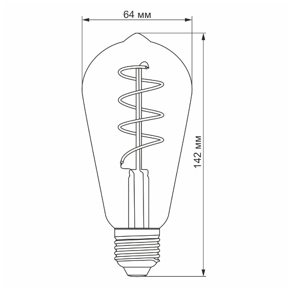 Лампа ST64 5W E27 2200К 220V Filament ASD LED Videx | Зображення 2