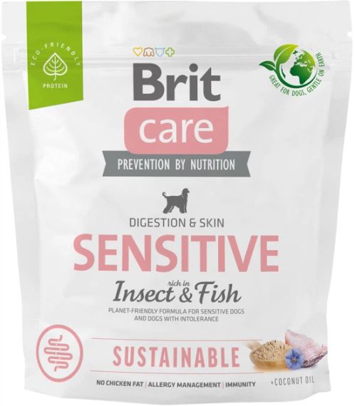 Сухий корм Brit Care Dog Sustainable Sensitive для собак з чутливим травленням з рибою та комахами, 1 кг