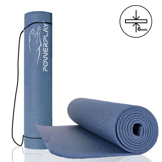 Килимок для йоги та фітнесу PowerPlay 4010 PVC Yoga Mat Темно-синій (173x61x0.6)