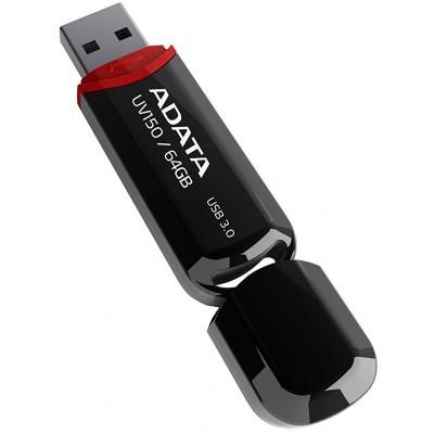 USB флеш накопичувач ADATA 64GB UV150 Black USB 3.0 (AUV150-64G-RBK) | Зображення 2