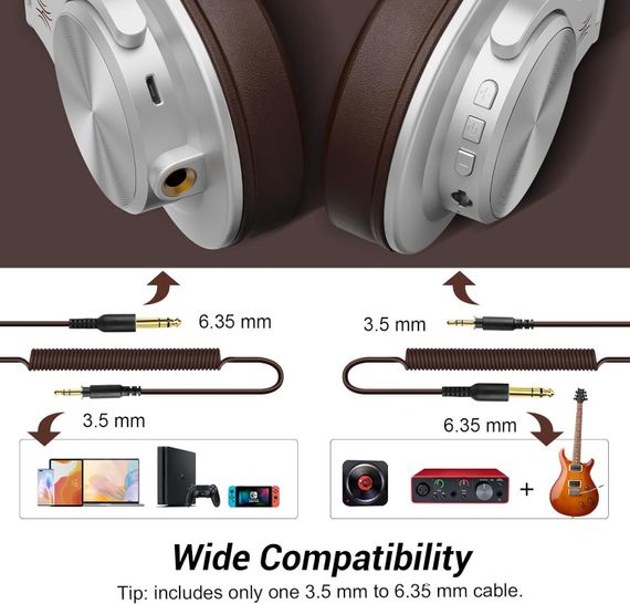 Гарнітура OneOdio Fusion A70, Bluetooth+3,5мм/6,35мм, Silver Brown | Зображення 2