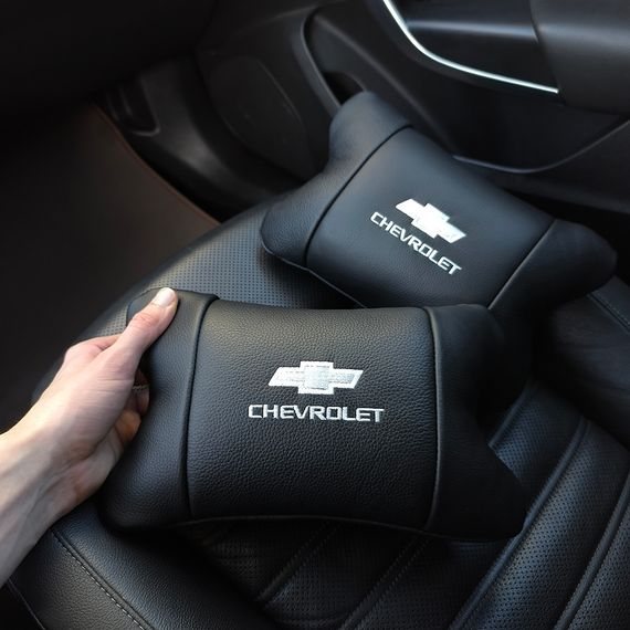 Автомобильные подушки Chevrolet из натуральной итальянской кожи + кожаный брелок в подарок | Зображення 8