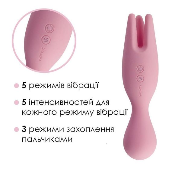 Подвійний вібратор для пар Svakom Nymph Pale Pink: Спільна насолода та стимуляція чутливих зон | Зображення 3