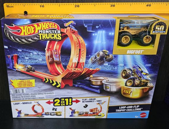 Трек Hot Wheels Monster Trucks Бігфут 50-річчя Петля Стрибок за трофеєм | Зображення 6