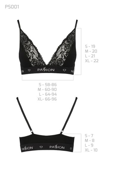 Еластичний топ з мереживом Passion PS001 TOP S, black Sex Aura | Зображення 2