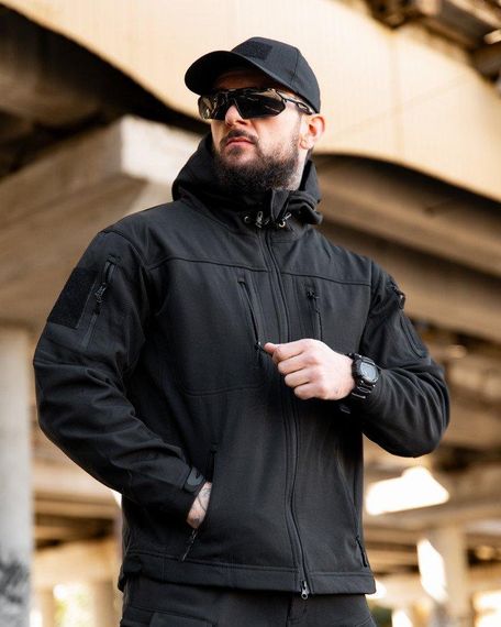 Міська тактична куртка MAXIMUS софтшел black ПП7980 | Зображення 1