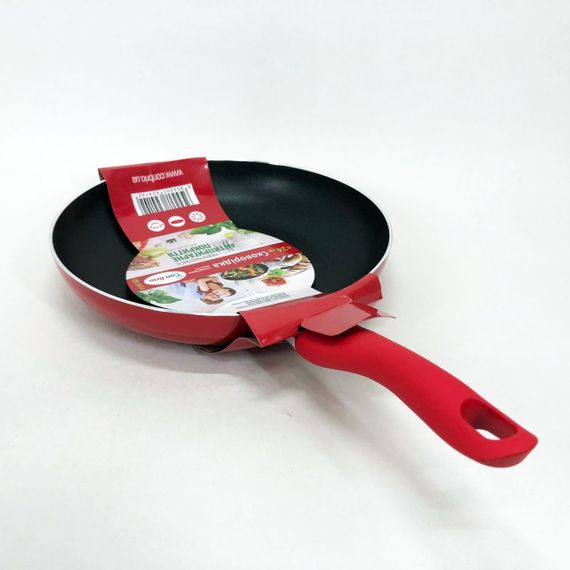 Сковорода антипригарна Con Brio 24 см СВ-2414, сковорода для смаження якісна сковорода. Колір: червоний | Зображення 4