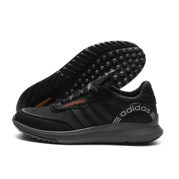 Кросівки шкіряні Adidas чорні. | Зображення 1