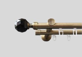 Двухрядный настенный импрессионный карниз Антик Шар кристалл Черный