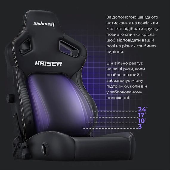 Крісло ігрове Anda Seat Kaiser 4 Fabric Size XL Grey (AD12YDDC-XLL-20-G-CF) | Зображення 9