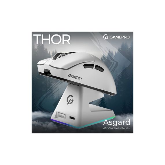 Мишка GamePro Asgard Thor Wireless/Bluetooth/USB White (GM023W) | Зображення 4